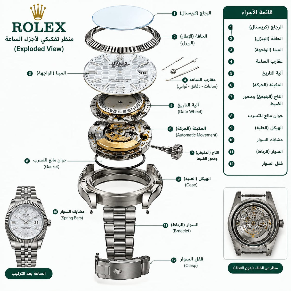ROLEX WATCH WIHTE ساعة روليكس بيضاء
